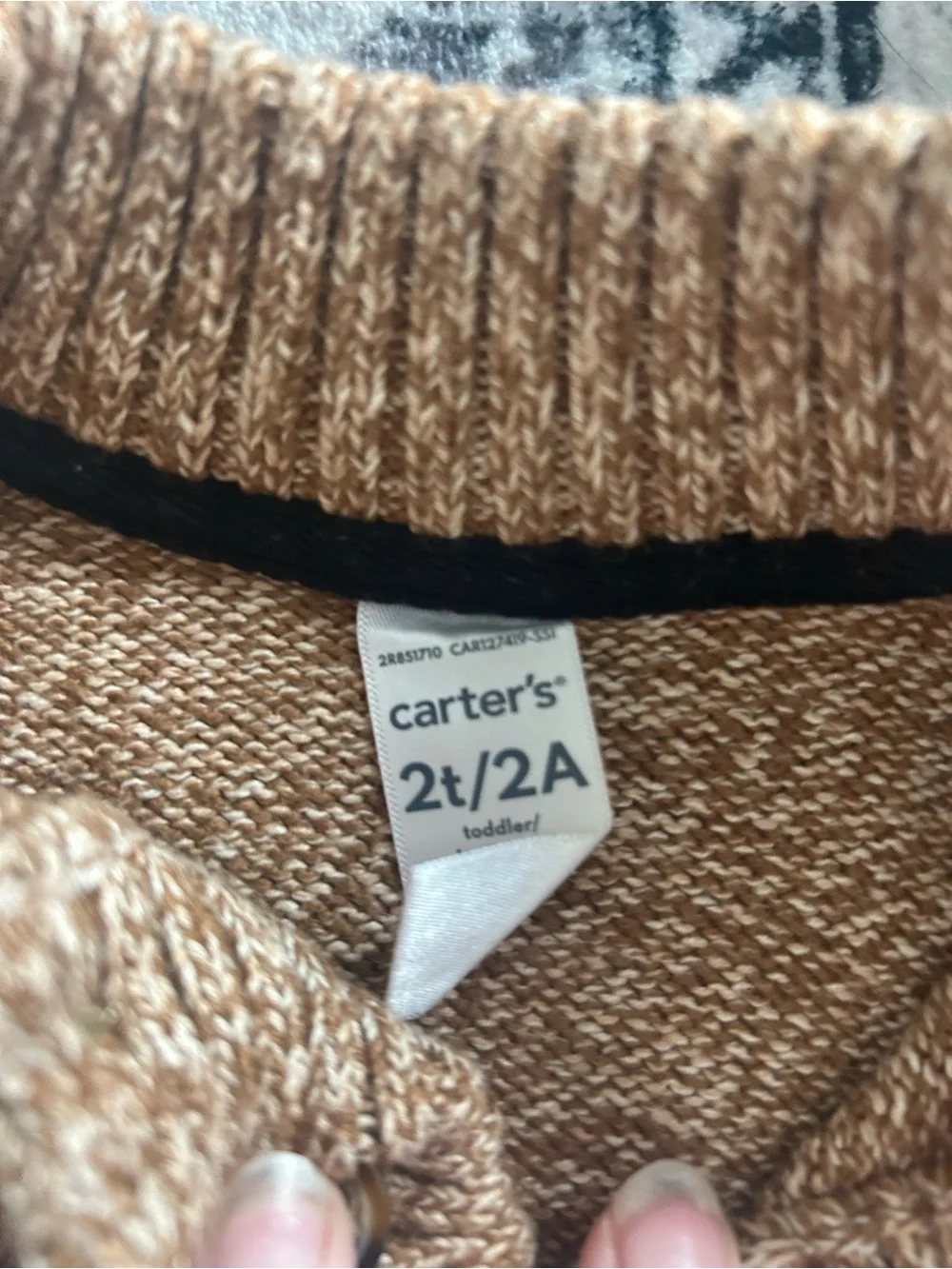Carter's Camel and Gray Turtleneck Button Pullover Sweaters and Carter’s Vest